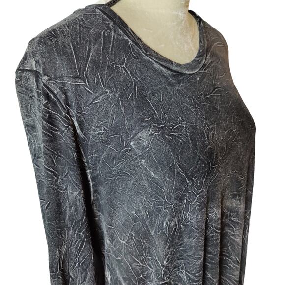 NWT Uma Raquel Davidowicz Grey Acid Wash Lagenlook Drapey Dress - Picture 2 of 10